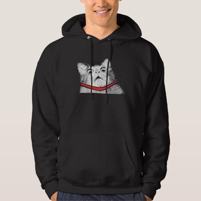Sudadera Grito de asombro sorprendido Meme del gato - 2 (Anverso)