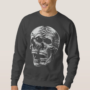 Sudadera Grito de Cráneo en Llamas - Cráneo Gótico Oscuro