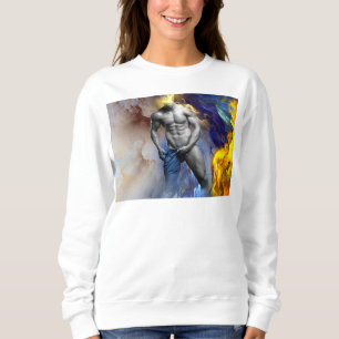 Sudadera Grito de la figura muscular de hombre en escala de
