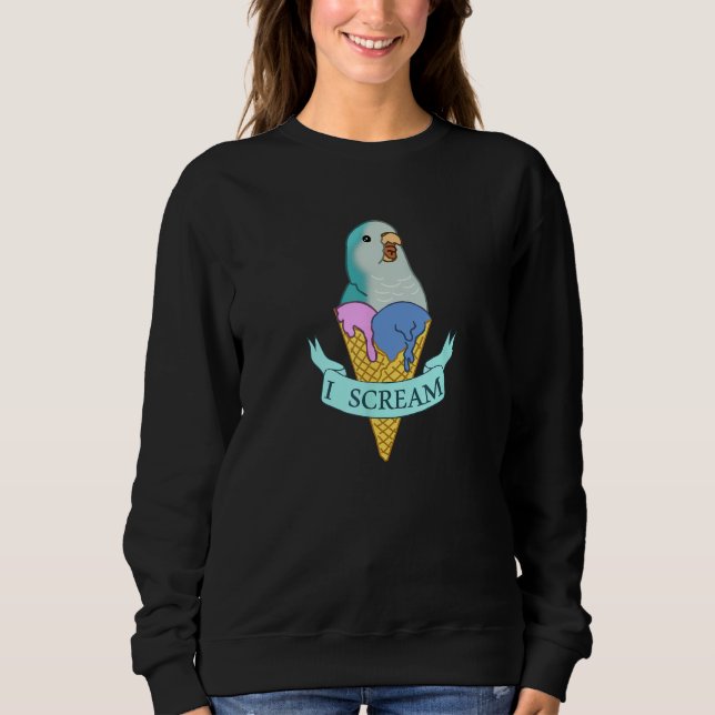 Sudadera Grito Loro Quaker, Mono Azul crema divertida (Anverso)