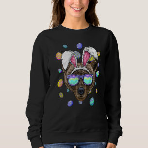 Sudadera Grizzly Bear Easter Bunny Ears Funny Eggs de Pascu