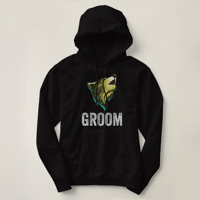 Sudadera Grooms Wolf Bachelor Wedding Groomsmen Team Party  (Diseño del anverso)