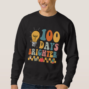 Sudadera Groovy 100 Días Más Brillante Profesor Hippie 100º