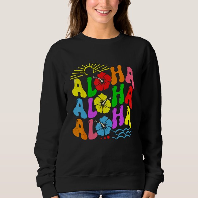 Sudadera Groovy Aloha Hawaii Beach Summer Vacation Family C (Anverso)
