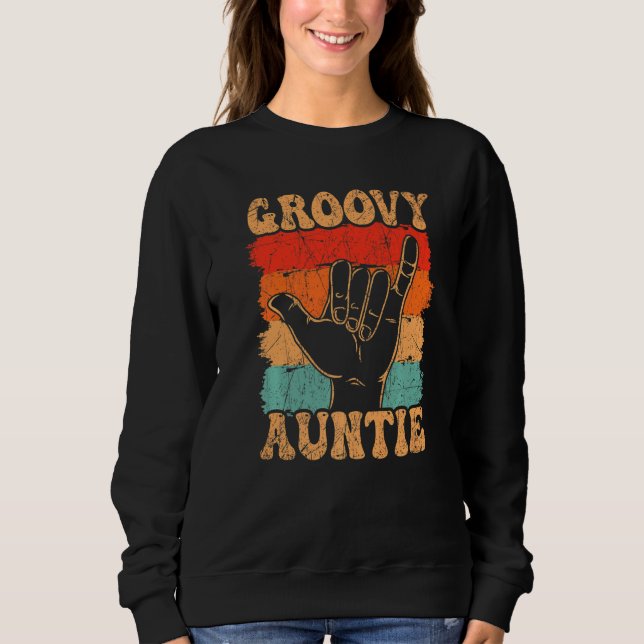 Sudadera Groovy Auntie 70s Aesthetic Nostalgia 1970's Retro (Anverso)
