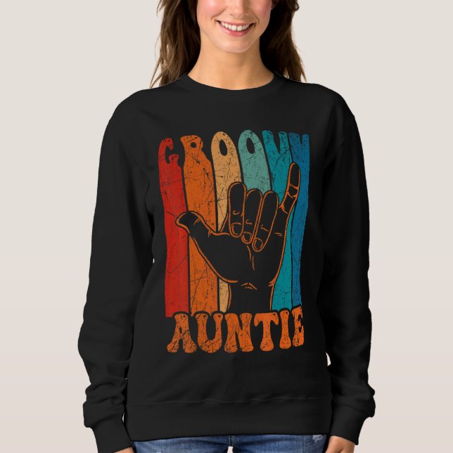 Sudadera Groovy Auntie 70s Aesthetic Nostalgia 1970's Retro (Anverso)