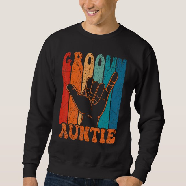 Sudadera Groovy Auntie 70s Aesthetic Nostalgia 1970's Retro (Anverso)