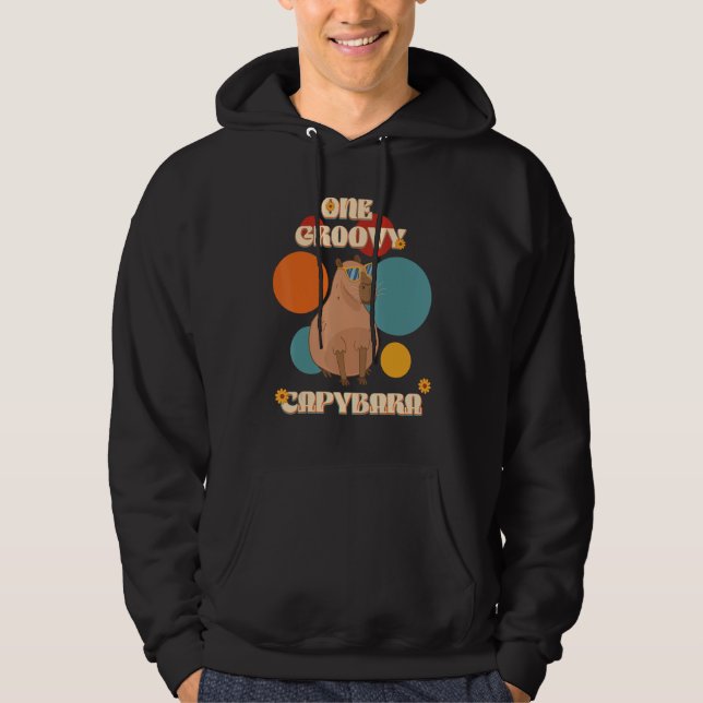 Sudadera Groovy Capybara In Glasses 70th Style Capy Pet Rod (Anverso)