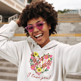 Sudadera Groovy daisy rosa Flor corazón San Valentín