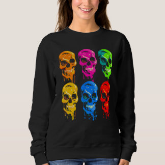 Sudadera Groovy de la pintura de la piel de lana de calaver
