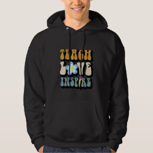 Sudadera Groovy Enseña Amor Inspira Lindo Girasol Arcoíris