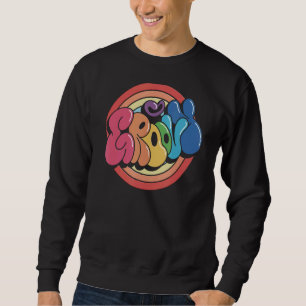 Sudadera Groovy Funky Vintage Rainbow Circle