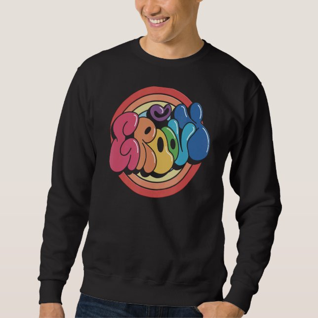 Sudadera Groovy Funky Vintage Rainbow Circle (Anverso)