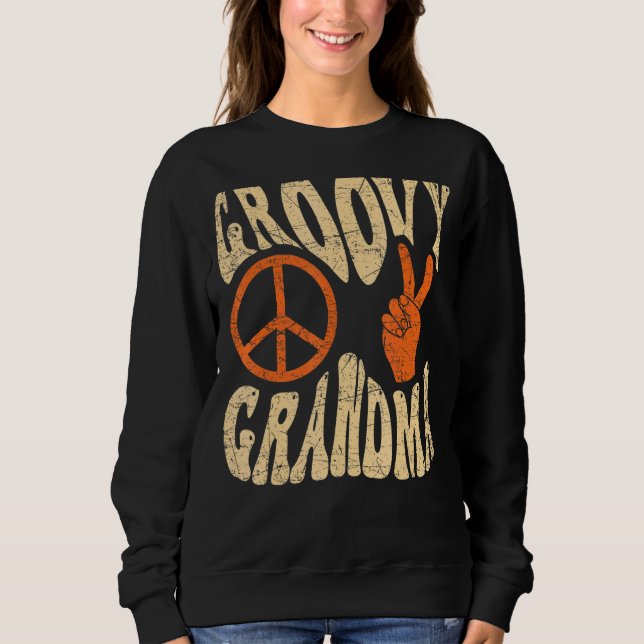 Sudadera Groovy Grandma 70s Aesthetic Nostalgia 1970's Retr (Anverso)