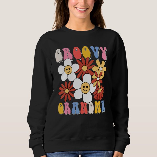 Sudadera Groovy Grandma Mothers Day Retro 60s 70s 80s Famil (Anverso)