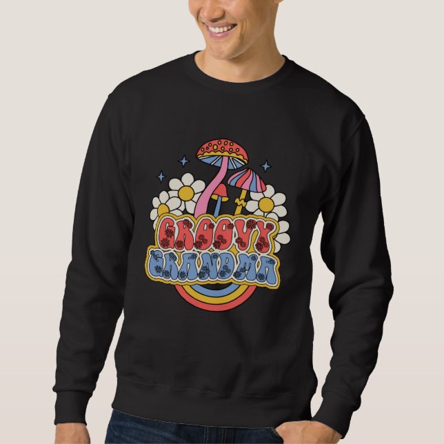 Sudadera Groovy Grandma Retro Colorful Flowers  Mother's Da (Anverso)