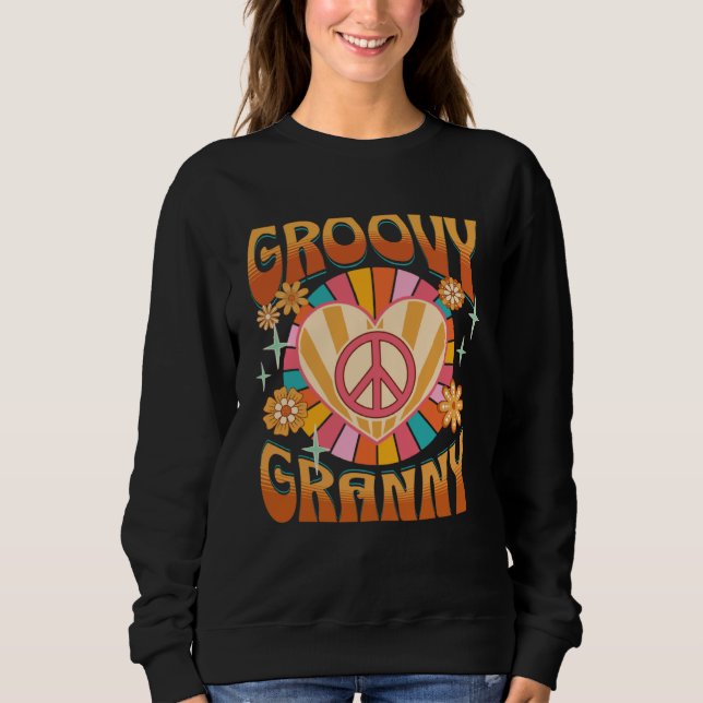 Sudadera Groovy Granny  Retro 60s 70s Hippie Grandma Grandm (Anverso)