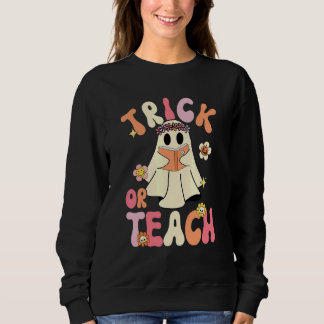 Sudadera Groovy Halloween Truco o Enseña Retro Floral Fanta