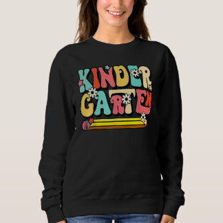 Sudadera Groovy Hello Kindergarten Vibes Retro Teacher Back