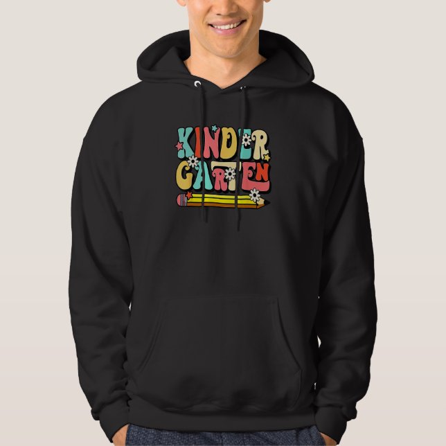 Sudadera Groovy Hello Kindergarten Vibes Retro Teacher Back (Anverso)