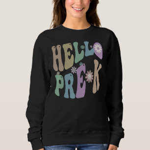 Sudadera Groovy Hello Prek Teacher Purple Pre K Retro