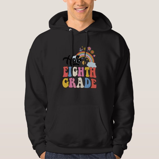 Sudadera Groovy Hola Octavo Grado Arcoíris Profesores Estud (Anverso)