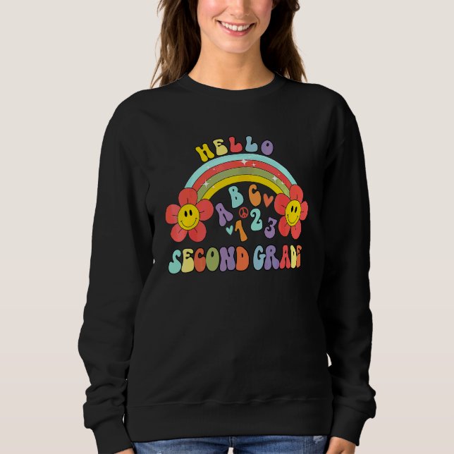 Sudadera Groovy Hola Vibraciones De Segundo Grado Retro Pro (Anverso)