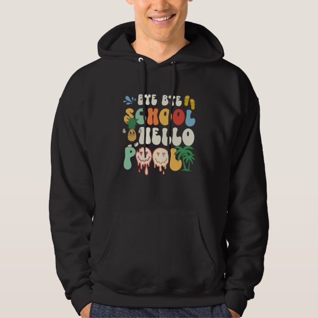 Sudadera Groovy Last Day Of School Hello Summer Teacher Kid (Anverso)
