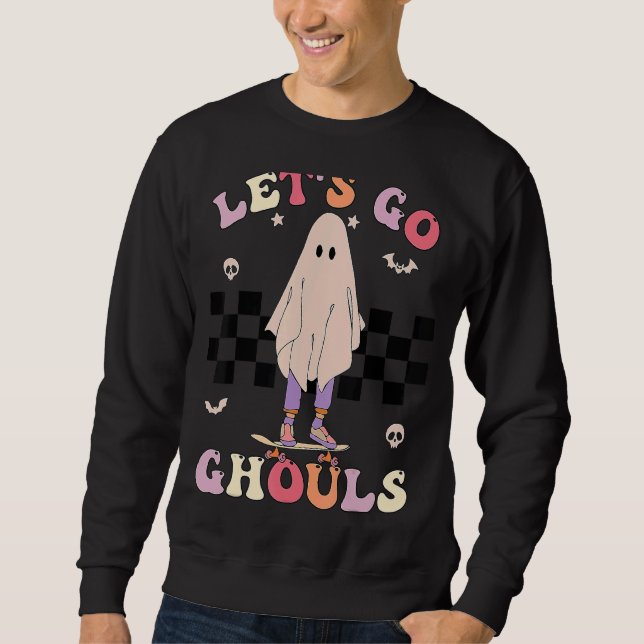 Sudadera Groovy Let's Go Ghouls Retro Floral Ghost Costume  (Anverso)