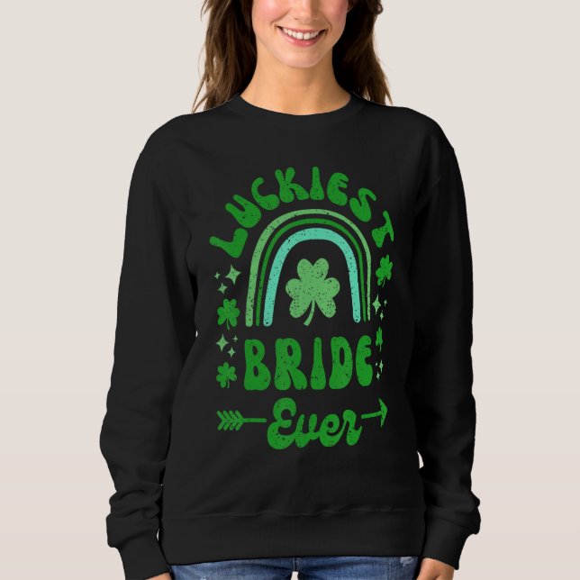 Sudadera Groovy Luckiest Bride Ever Rainbow C Bachelorette  (Anverso)