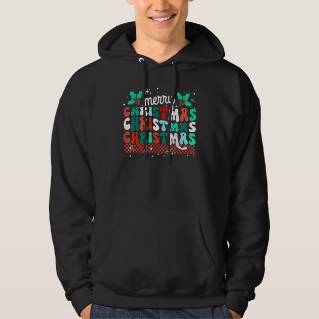 Sudadera Groovy Merry Christmas Light Pajamas Family Xmas (Anverso)