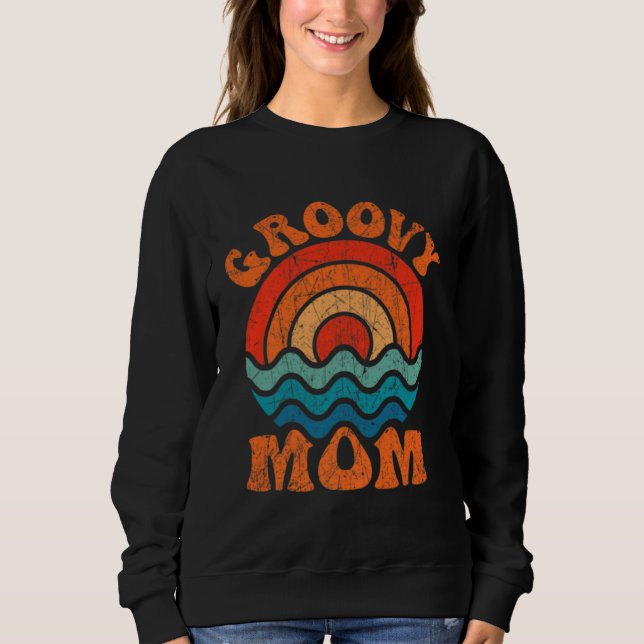 Sudadera Groovy Mom Retro 70s Aesthetic Nostalgia Mothers D (Anverso)