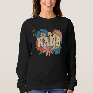 Sudadera Groovy Nana Floral Hippie Retro Daisy Flor Mola