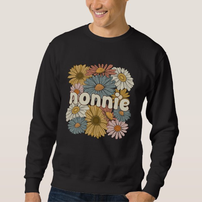 Sudadera Groovy Nonnie Grandmother Flowers Nonnie Grandma (Anverso)