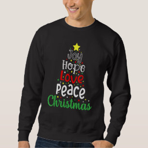 Sudadera Groovy PEACE LOVE XMAS Hippie Santa Claus Christ