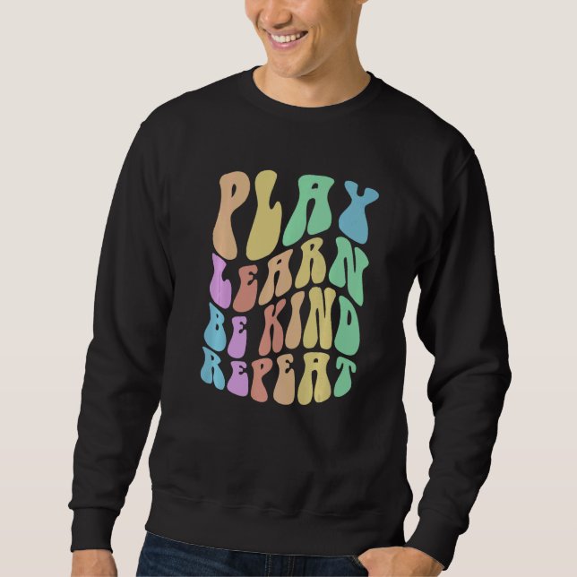 Sudadera Groovy PLAY LEARN BE KIND Retro Choose Kindness An (Anverso)
