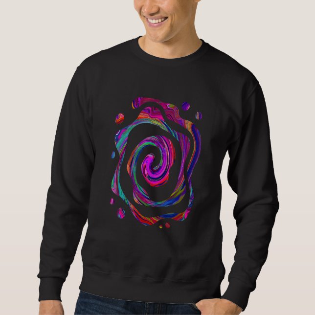 Sudadera Groovy Resumen Retro Magenta Colorido Swirl (Anverso)