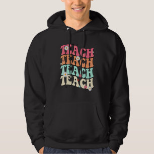 Sudadera Groovy Retro Enseña Ama Inspira Regreso a Clases T