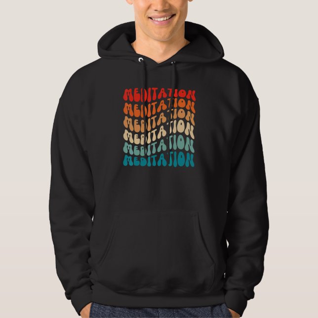 Sudadera Groovy Retro Meditation Retro 70s Hippie Boho Hipp (Anverso)