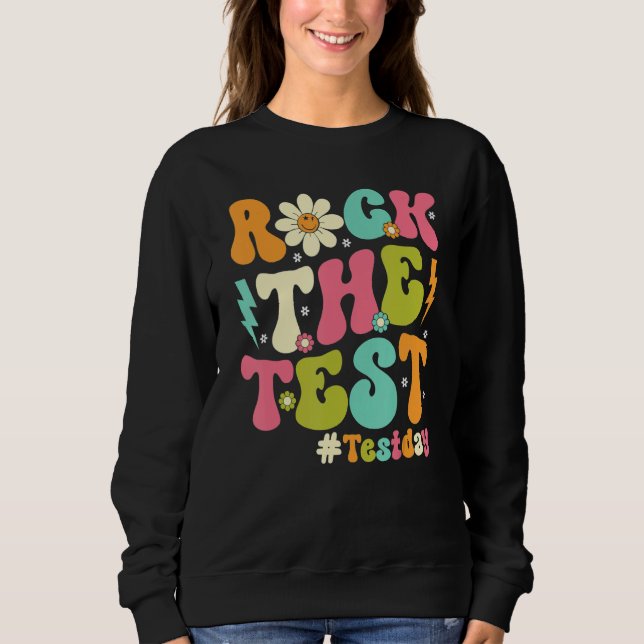 Sudadera Groovy Rock The Test Motivational Retro Teachers T (Anverso)