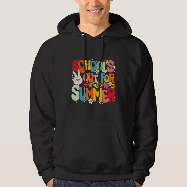 Sudadera Groovy School s Out For Summer Graduation Teacher  (Anverso)