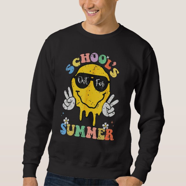 Sudadera Groovy School s Out For Summer Graduation Teacher  (Anverso)