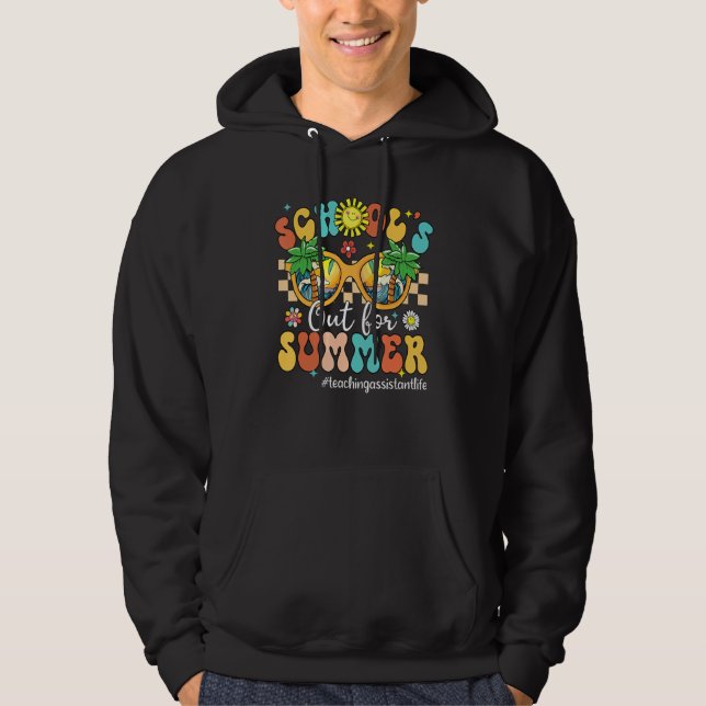 Sudadera Groovy School's Out For Summer Teaching Assistant  (Anverso)