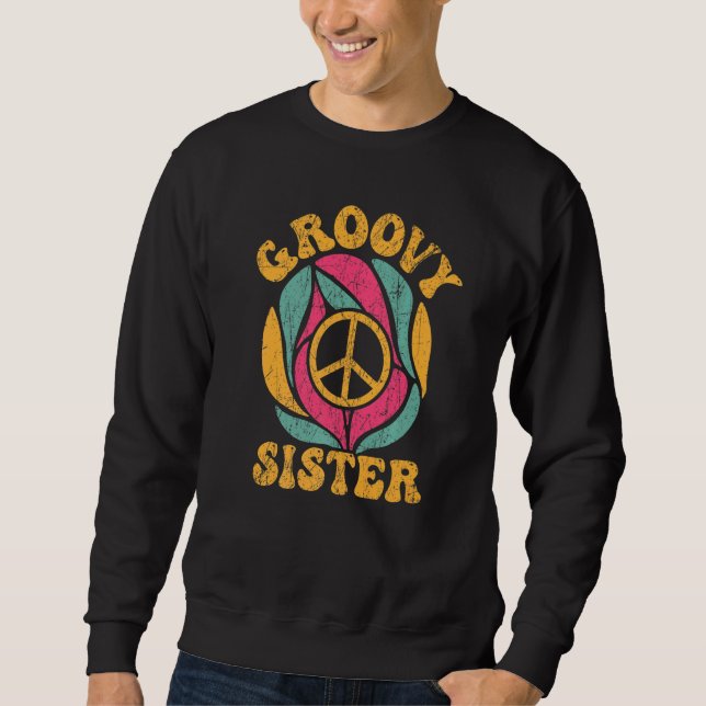 Sudadera Groovy Sister 70s Aesthetic Nostalgia 1970's Retro (Anverso)