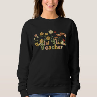 Sudadera Groovy Social Studies Teacher Flowers