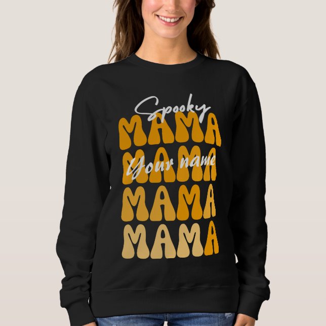 Sudadera Groovy Spooky Mama Autumn Colours Funny Halloween (Anverso)