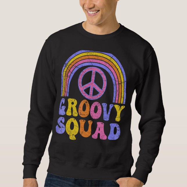 Sudadera Groovy Squad 70s Estética Retro 70s coincidiendo c (Anverso)
