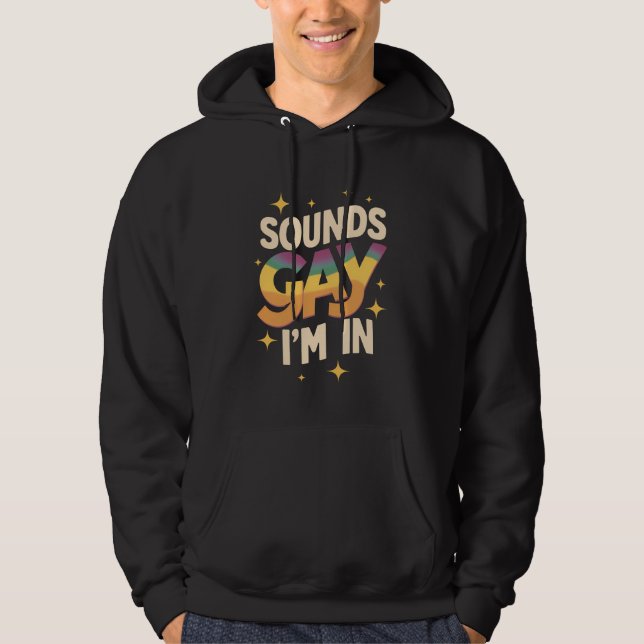 Sudadera Groovy suena gay Estoy en el orgullo LGBT arcoiris (Anverso)
