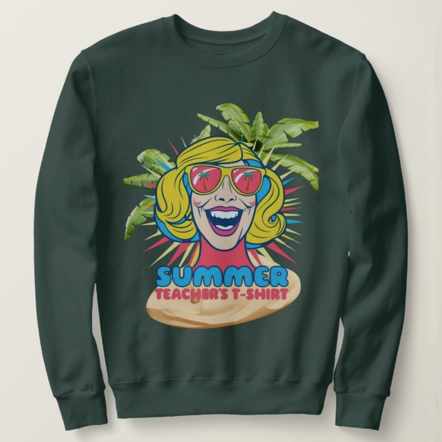 Sudadera Groovy Summer Vibes Smiley Tee para profesores (Anverso del diseño)