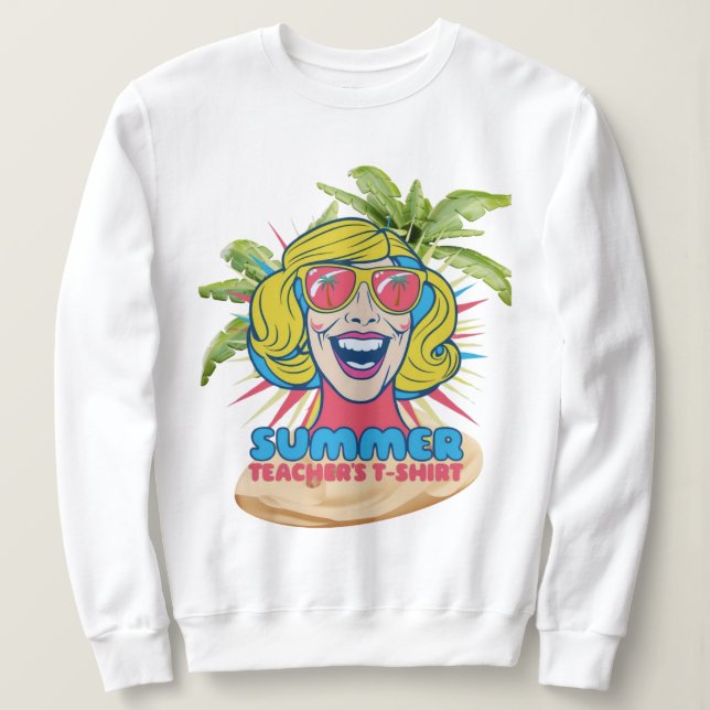 Sudadera Groovy Summer Vibes Smiley Tee para profesores (Anverso del diseño)